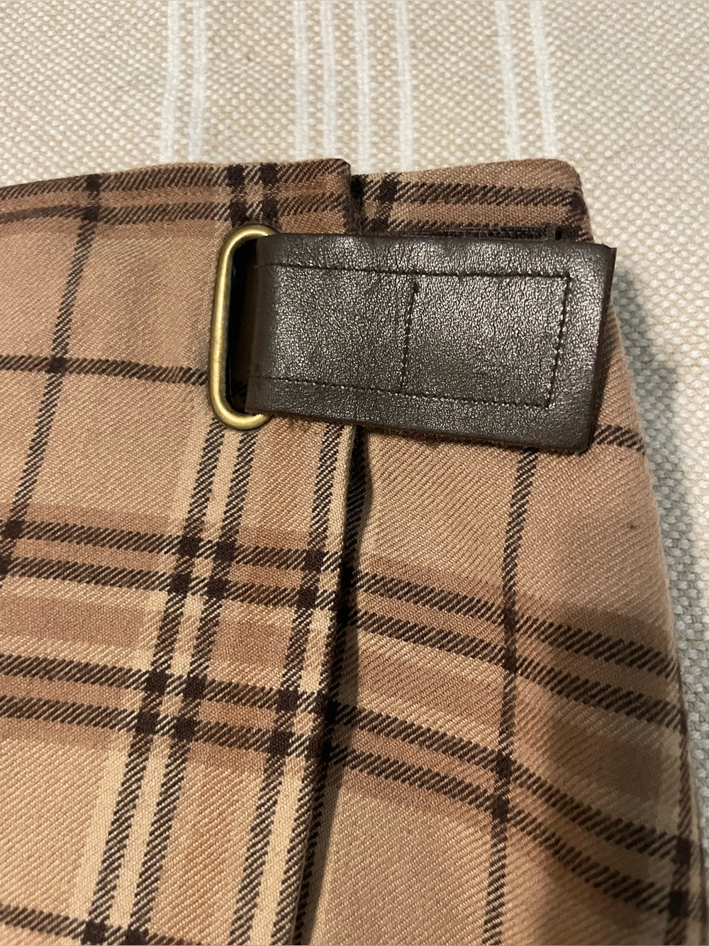Jones New York Sport 100% Wool Plaid Full Wrap Skirt Size 16 Brown - Picture 4 of 8